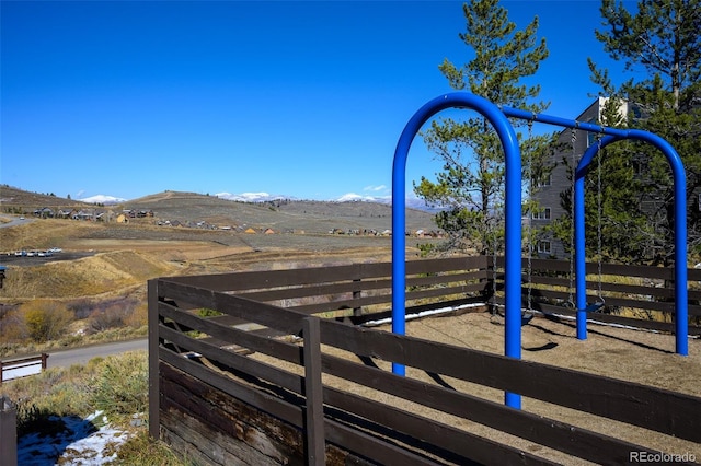 exterior space with a mountain view