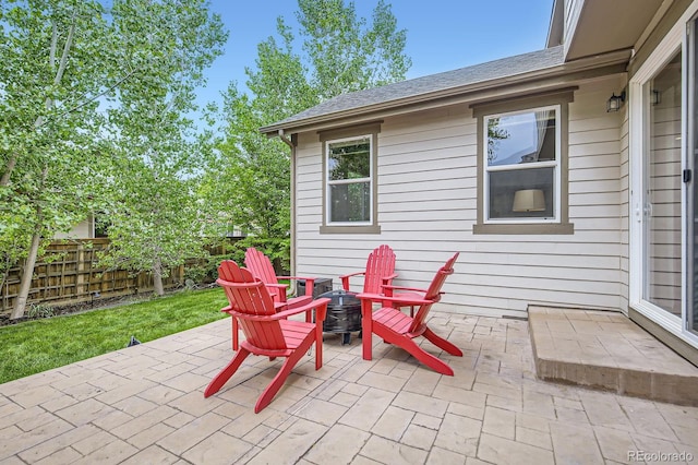 853 Jenny Ln, Berthoud, CO 80513 - view of patio / terrace with an outdoor fire pit
