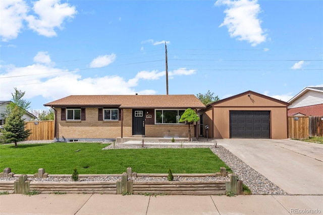 7961 Granada Rd, Denver, CO 80221 - ranch-style home featuring brick siding, driveway, and roof with shingles