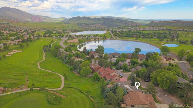 5569 Willow Springs Dr, Morrison, CO 80465 - aerial perspective of suburban area with a water and mountain view and a golf club