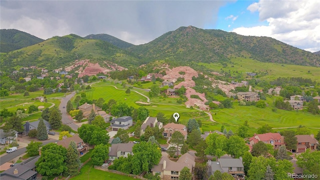 5569 Willow Springs Dr, Morrison, CO 80465 - aerial view of residential area with a mountain backdrop