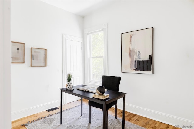 3346 W 30th Ave, Denver, CO 80211 - office area featuring wood finished floors and baseboards