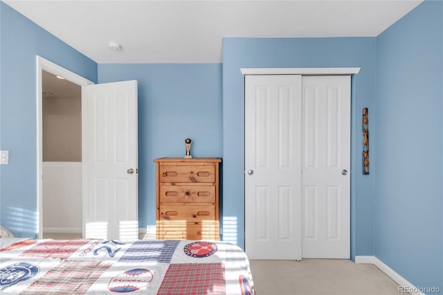 13664 Cherry St, Thornton, CO 80602 - bedroom with light colored carpet, a closet, and baseboards