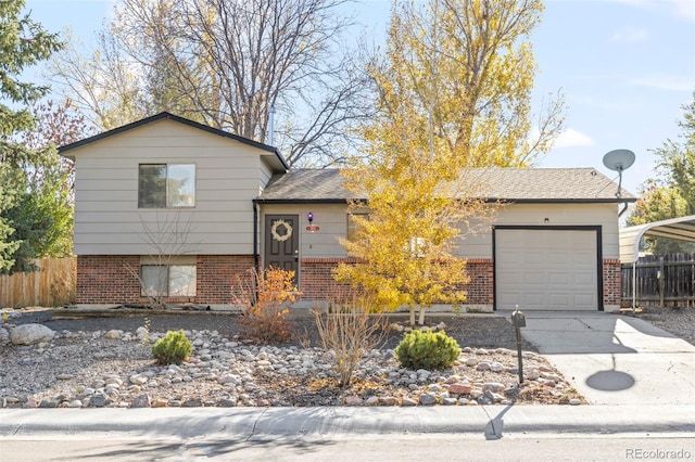 view of front facade with a garage