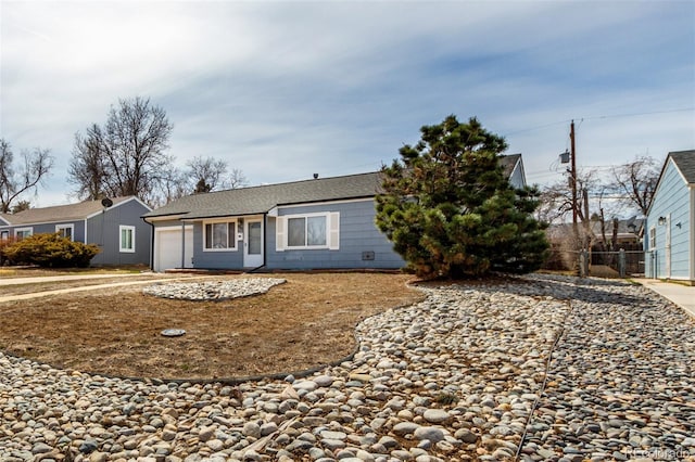 3041 S Glencoe St, Denver, CO 80222 - single story home featuring an attached garage, roof with shingles, and driveway