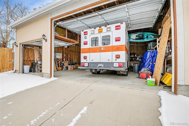 view of garage