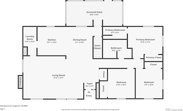 1026 Spencer St, Longmont, CO 80501 - view of floor plan / room layout