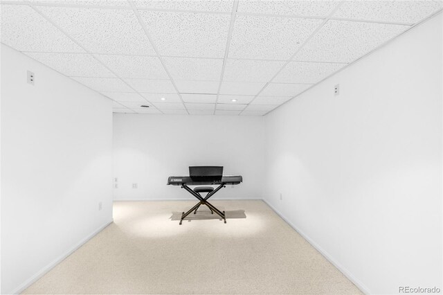 180 Ridge Rd, Cimarron, CO 81220 - spare room featuring carpet floors, a drop ceiling, recessed lighting, and baseboards