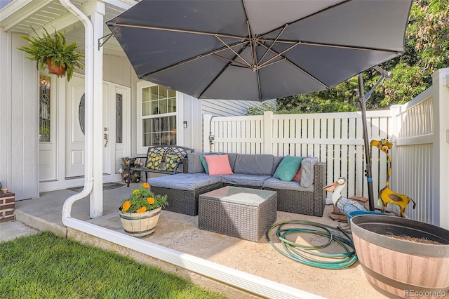 2853 S Xanadu Way, Aurora, CO 80014 - view of patio / terrace with an outdoor living space