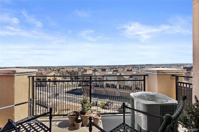 balcony featuring cooling unit