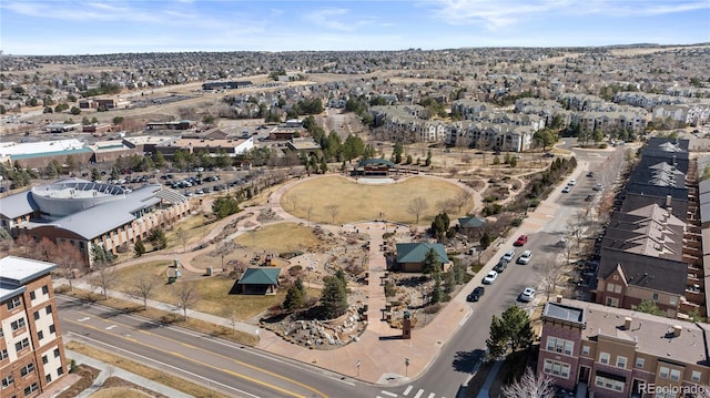 aerial view with a residential view