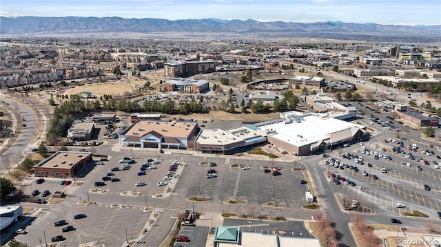 bird's eye view with a mountain view