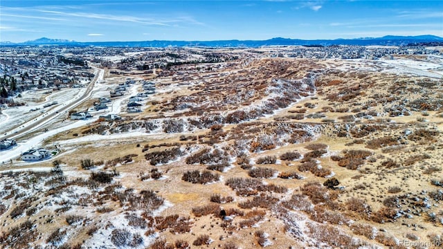 aerial view featuring a mountain view