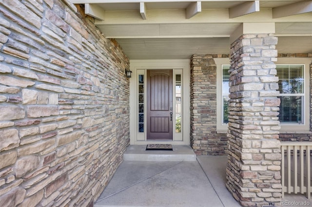 26764 E Canyon Ave, Aurora, CO 80016 - property entrance with stone siding