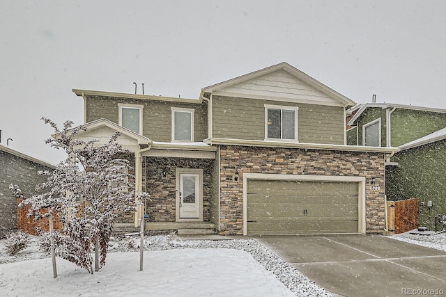 view of front facade with a garage