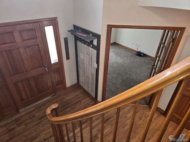21064 E Crestline Cir, Centennial, CO 80015 - foyer with baseboards and dark wood-type flooring