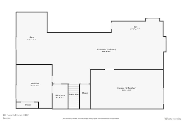 3929 Federal Blvd, Denver, CO 80211 - floor plan / room layout