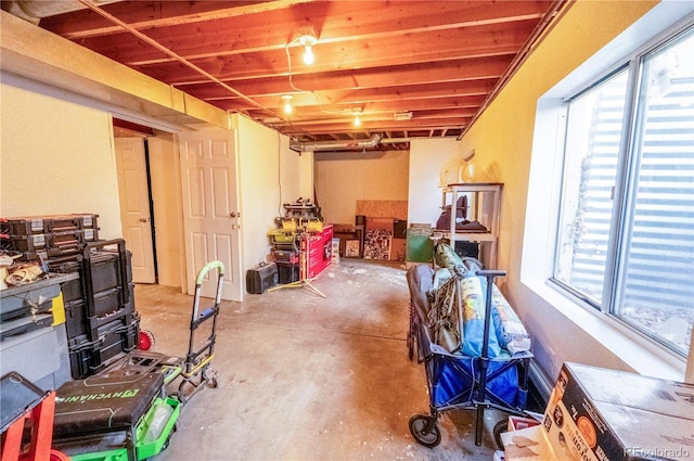 basement featuring plenty of natural light