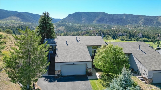 aerial view featuring a mountain view