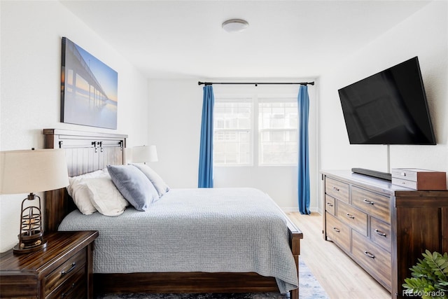 bedroom featuring light hardwood / wood-style flooring