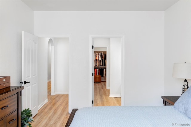 bedroom featuring light hardwood / wood-style floors