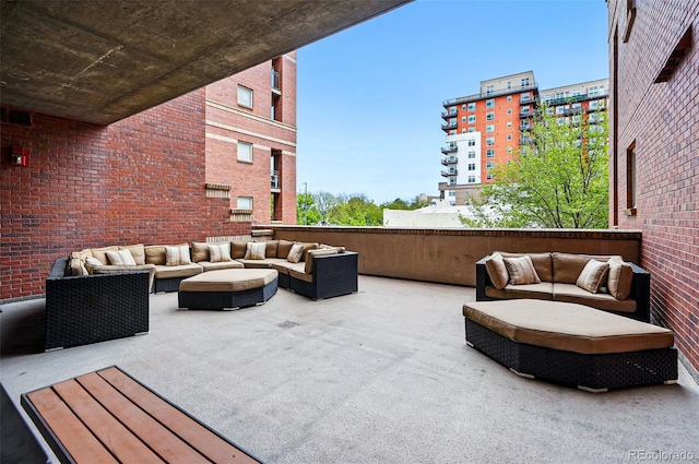 view of patio with outdoor lounge area
