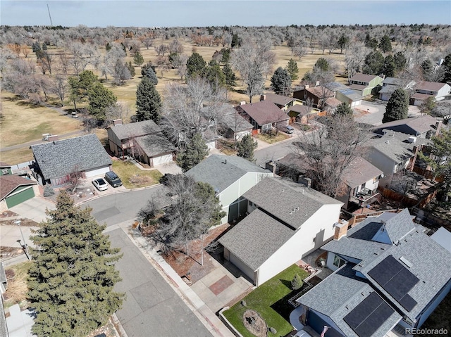 drone / aerial view with a residential view