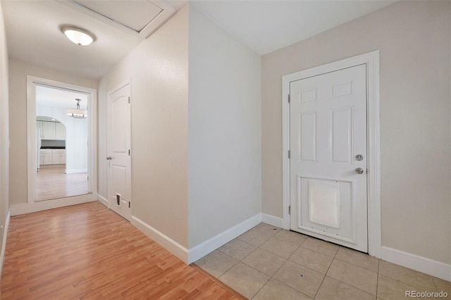 entrance foyer featuring light wood-type flooring