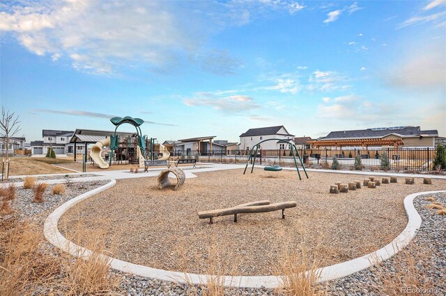 1408 Brookfield Pl, Lafayette, CO 80026 - community playground with fence and a residential view