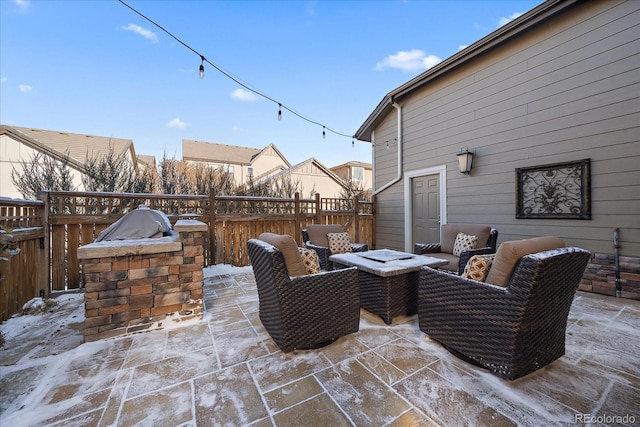 view of patio / terrace with an outdoor kitchen