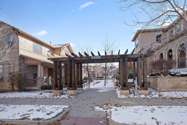 view of property's community with a pergola