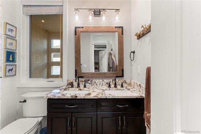 bathroom with toilet and vanity