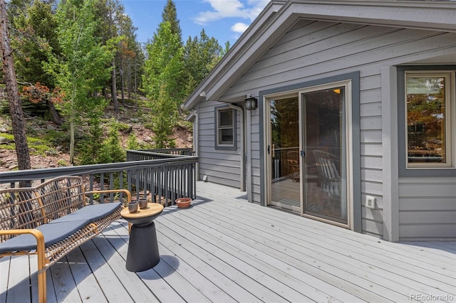 6882 Snowshoe Trl, Evergreen, CO 80439 - view of wooden deck