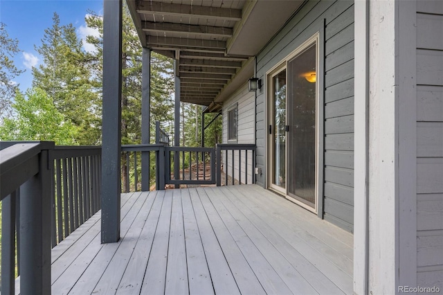 6882 Snowshoe Trl, Evergreen, CO 80439 - view of wooden deck