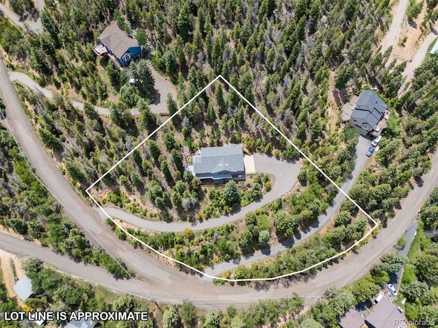 6882 Snowshoe Trl, Evergreen, CO 80439 - aerial view of property's location featuring property parcel outlined