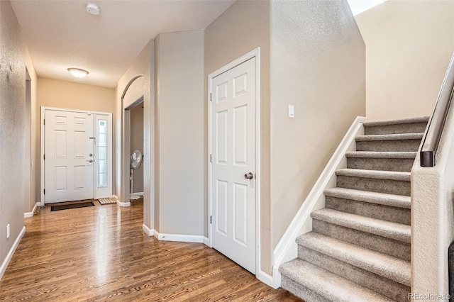 entryway featuring hardwood / wood-style flooring