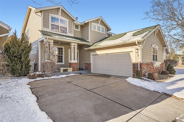 view of front of home with a garage