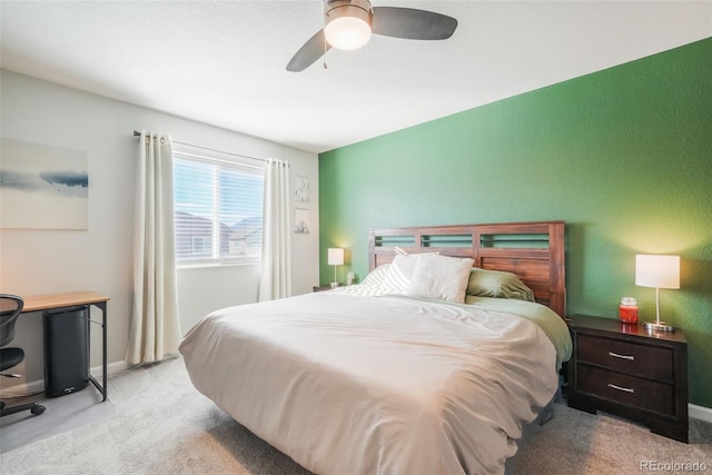 4026 Tiberias Pt, Colorado Springs, CO 80916 - carpeted bedroom with ceiling fan