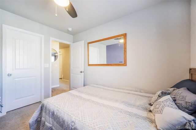 4026 Tiberias Pt, Colorado Springs, CO 80916 - carpeted bedroom with ceiling fan