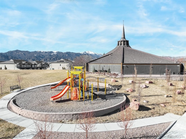 4026 Tiberias Pt, Colorado Springs, CO 80916 - view of playground with a mountain view