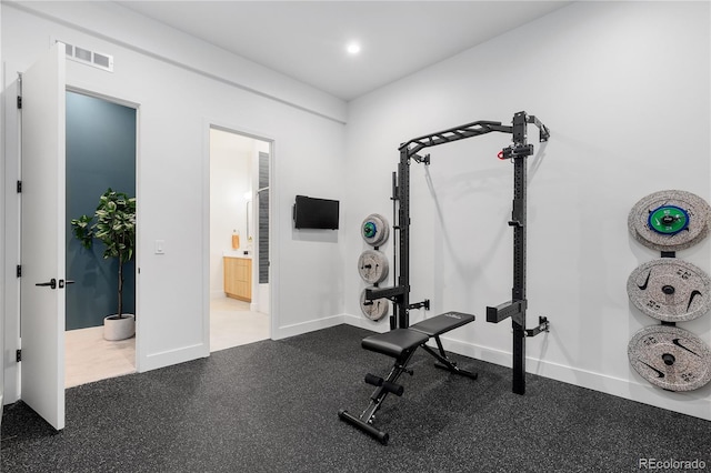 1983 S Logan St, Denver, CO 80210 - workout room with recessed lighting, baseboards, and visible vents