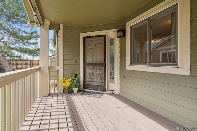 doorway to property with a balcony