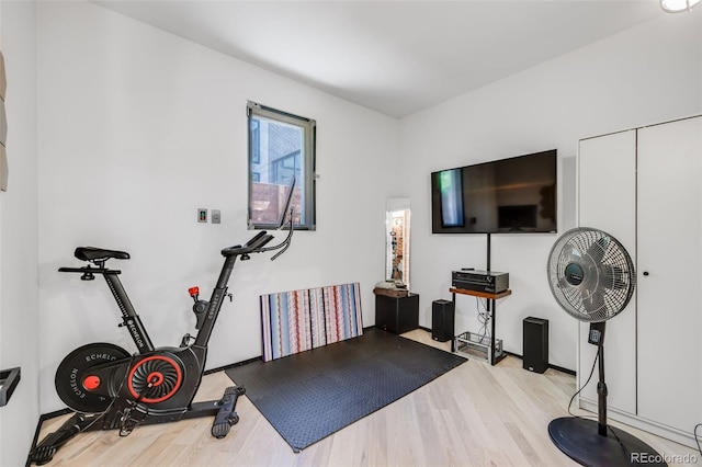 2801 Lawrence St, Denver, CO 80205 - workout area with wood finished floors