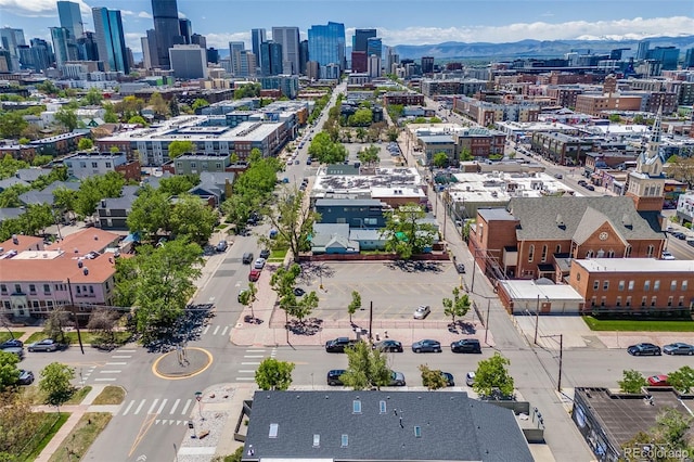 2801 Lawrence St, Denver, CO 80205 - aerial view of a skyline view and a mountain backdrop