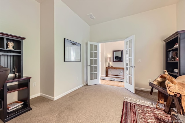 16626 Las Brisas Dr, Broomfield, CO 80023 - office featuring french doors and carpet flooring
