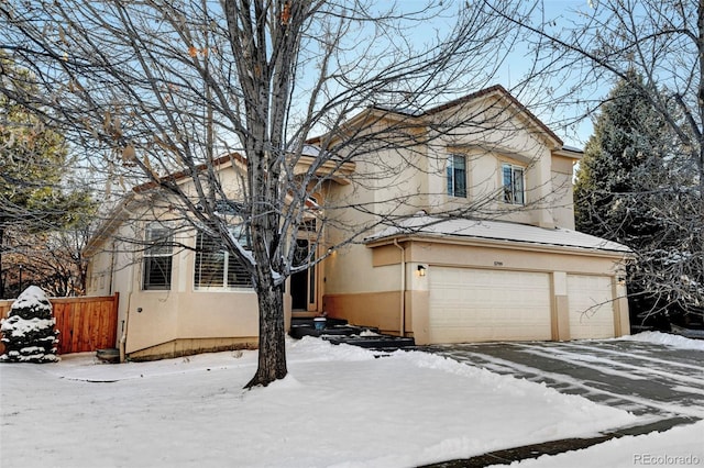 view of property with a garage