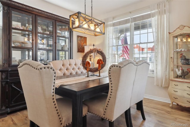 dining room featuring light hardwood / wood-style flooring