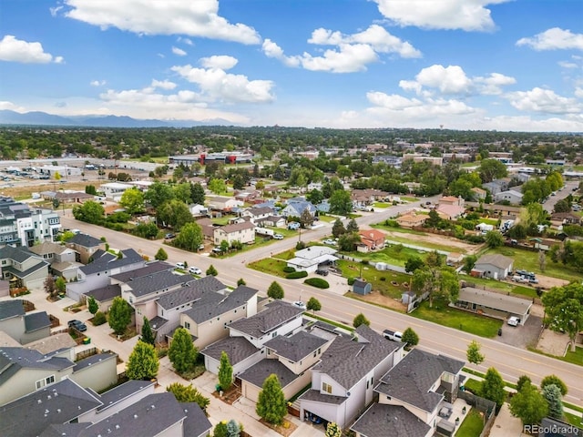 1340 W 68th Ave, Denver, CO 80221 - aerial view of residential area featuring a mountain backdrop