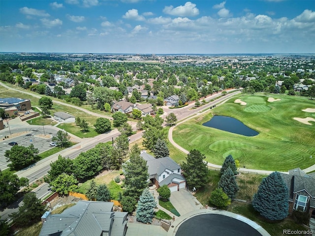 9416 Kemper Dr, Lone Tree, CO 80124 - aerial view of residential area featuring a golf course and a large body of water