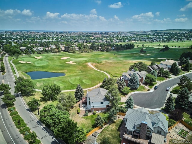 9416 Kemper Dr, Lone Tree, CO 80124 - aerial perspective of suburban area with a nearby body of water and a local golf course